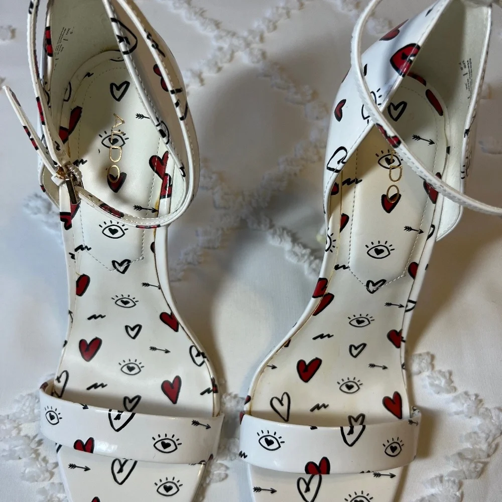 ALDO Brandii Milk Kiss Limited Edition Red Heart Heels SIZE 7.5 - Picture 12 of 15